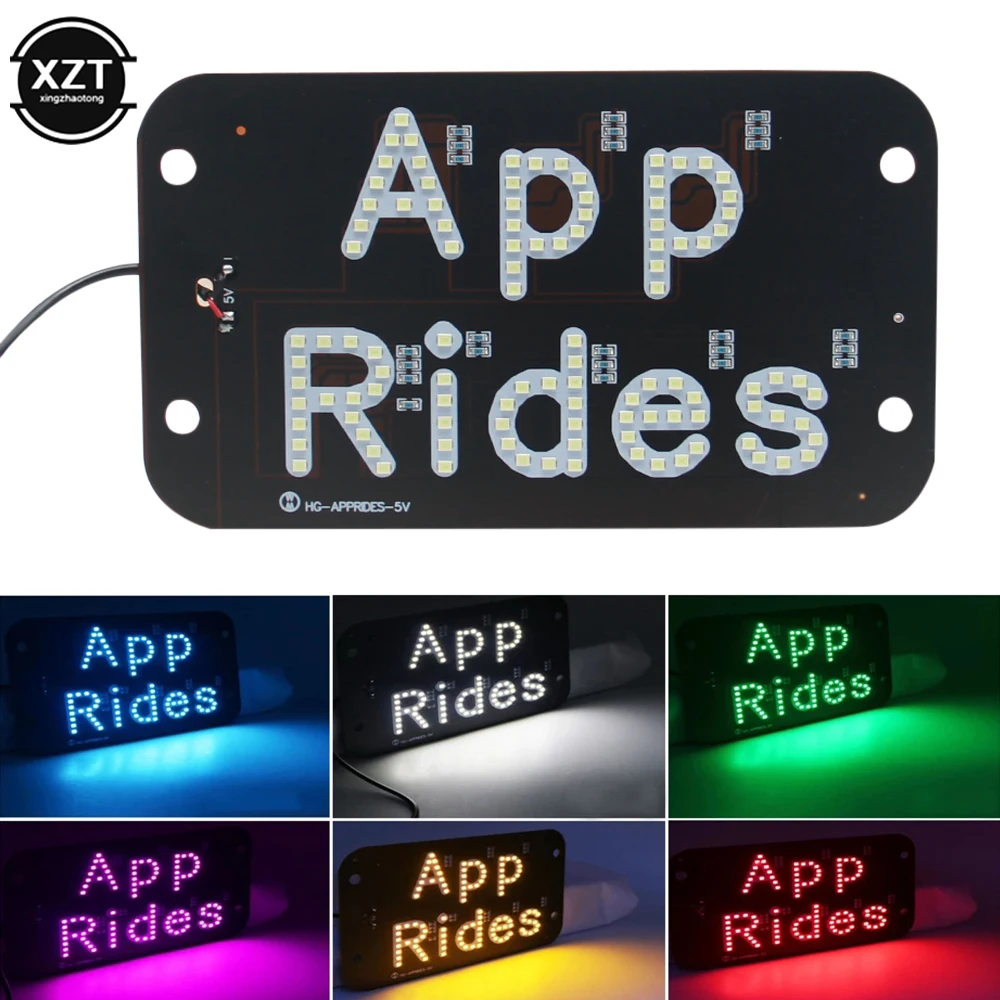 USB APP Rides Car Sign Ride Share Lamp Car Windscreen Cab Indicator Lamp LED Taxi Roof Light Light 5V Warning Light With Switch