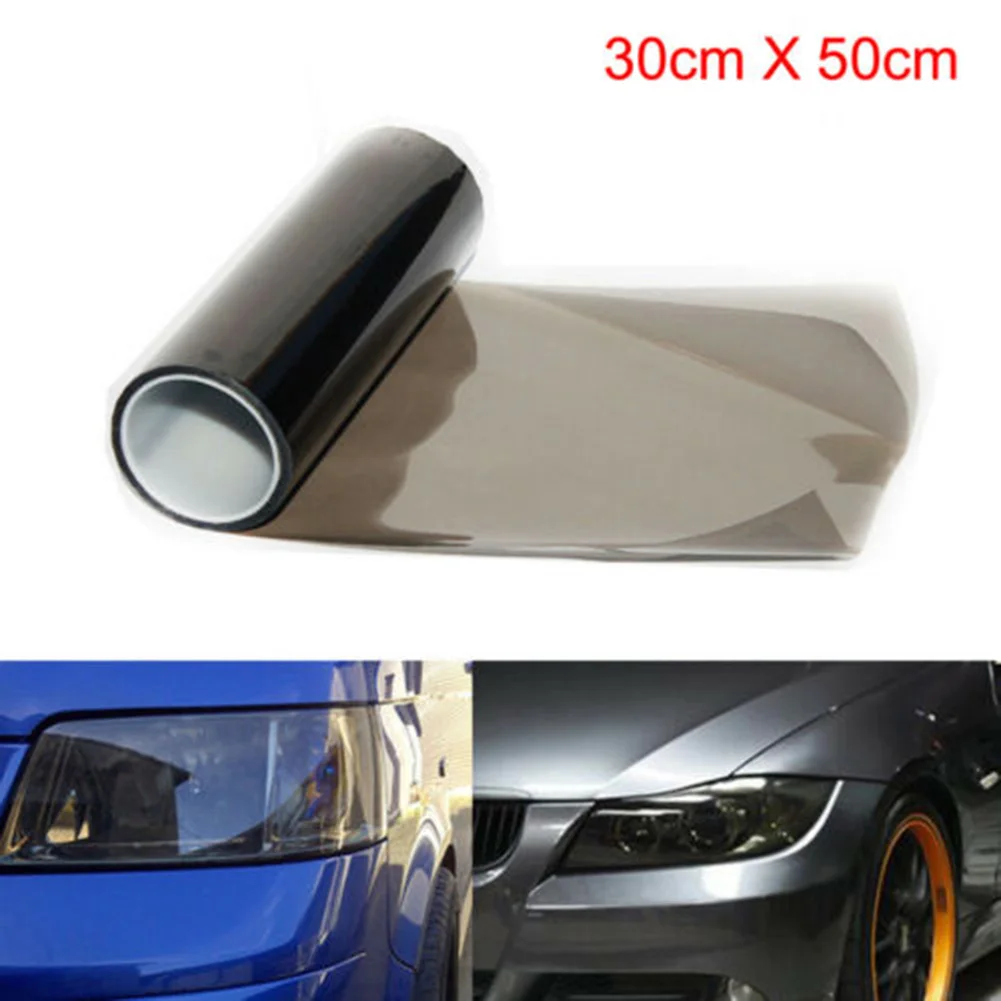 1 Roll Car Headlight Smoke Black Tint Film Tail Lights Decor Trim Vinyl Wrap Exterior Accessories For Dash, Stereos, Brake Light