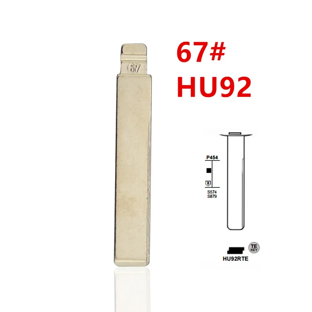 10pcs Uncut Flip Metal Key Blade 67# HU92 for BMW for KD Keydiy Xhorse VVDI Remotes Universal No.67 Car Remote Control Key Blank