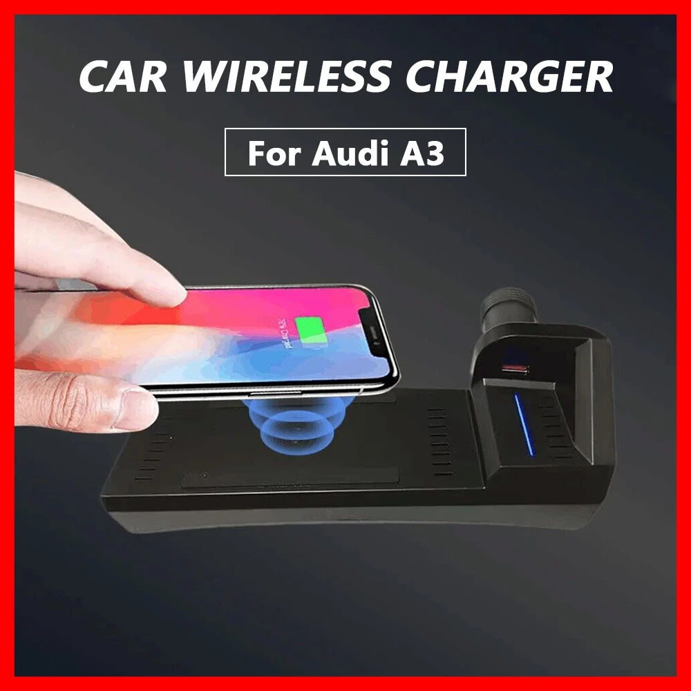 Phone charger For Audi A3 8V S3 2014-2020 Wireless charging pad 15W car fast charge mobile holder interior Accessories