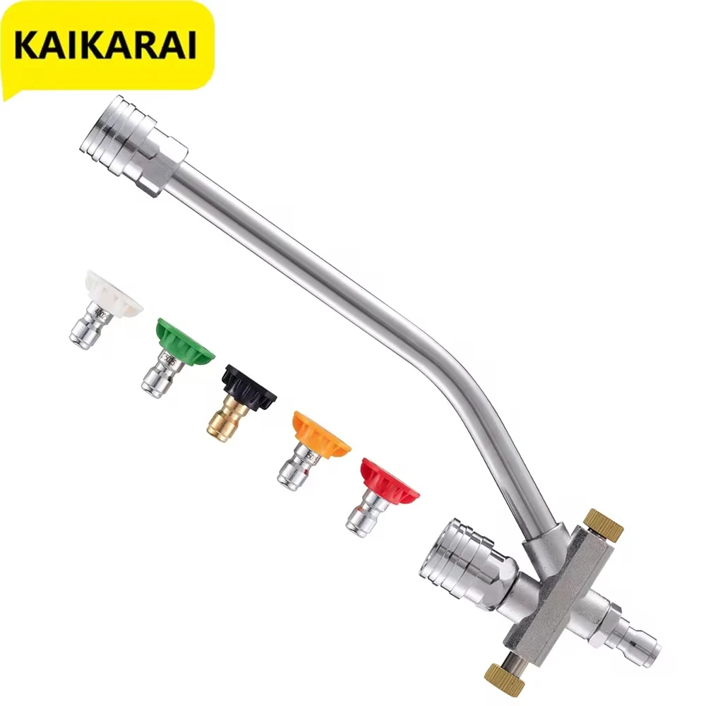 Dual Lance Pressure Washer Wand for Foam Cannon Pressure Washer Double Tip Attachment for Soap Cannon 1/4" Quick and 5 Nozzles