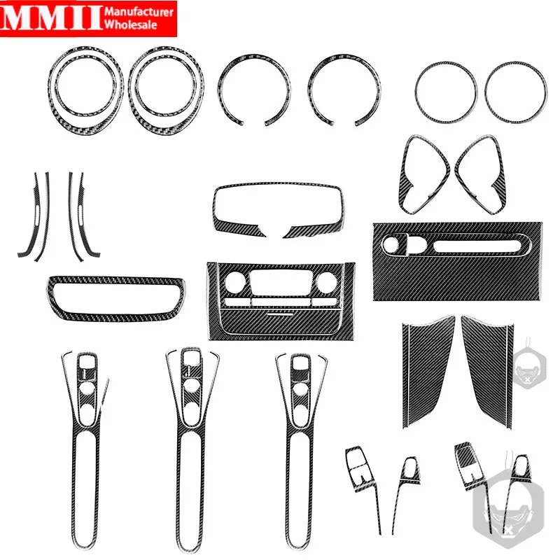 For Benz Smart Fortwo 451 C451 Coupe A451 2011-2015 Carbon Fiber Full Kit Interior Trim Sticker Decoration Style Car Accessories
