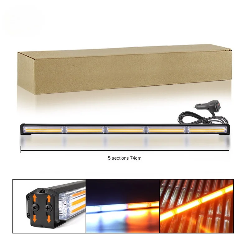 74cm5 Single-Sided Car Flashing Light Cob Radiator Grille of Car Led Car Engineering Vehicle Warning Light Ceiling