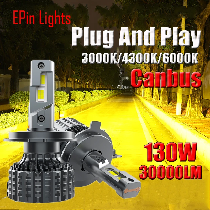 2PCS Car Lights H4 LED H1 H7 H11 9005 9006 H13 Canbus 30000LM 3000K 4300K Auto Headlight H3 H8 881 LED Fog Lamp Bulbs 6000K 12V