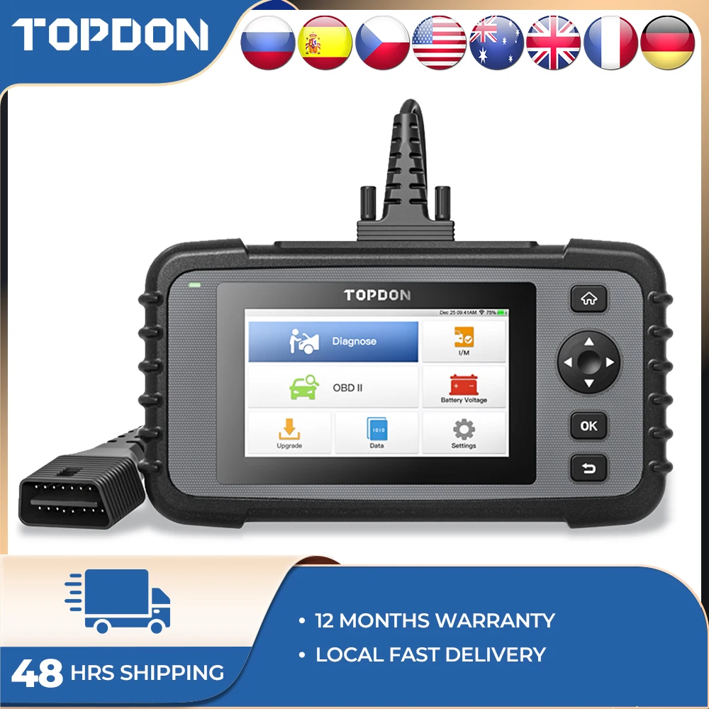 TOPDON ArtiDiag500 Car Diagnostic Tools OBD2 Scanner Engine/ABS/SRS/Transmission Automotive Tool OBD2 Code Reader Free Update