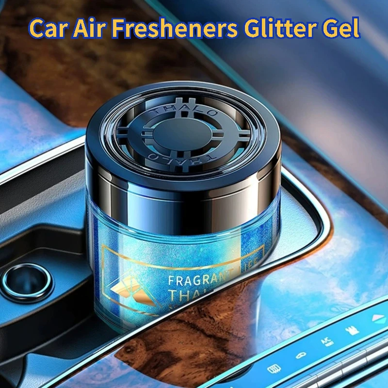 Car Air Fresheners Glitter Gel, Car Fragrance Smoke Odors Eliminator for Women Men in Car Home Office, Long Lasting Scents