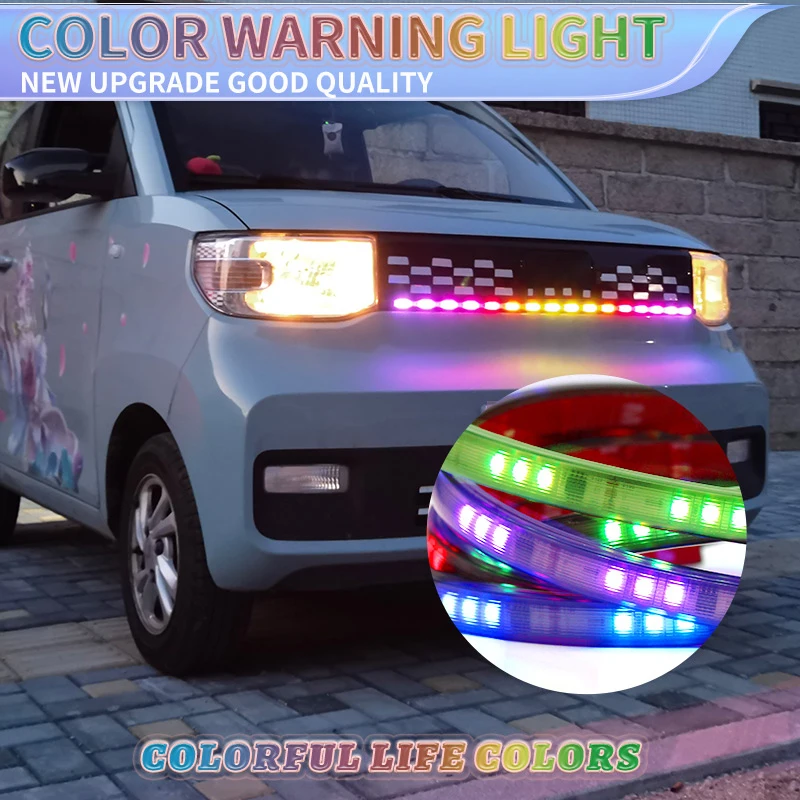 RGB Multicolor LED Car Truck Ambient DRL Turn Signal Light Bar Bumper Strobe Running Streamer Lamp Strip Trailer Van Tailgate