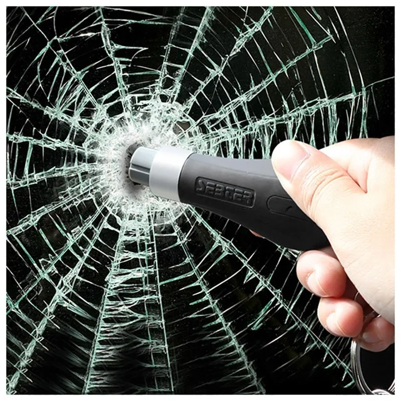 Hot Sale Emergency Hammer Mini Safety  Key Ring Car Window Glass Breaker Seat Belt Cutter Rescue   Escape Tool