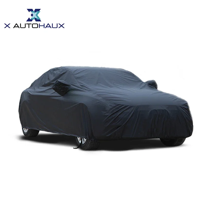 UXCELL Fabric Full Car Covers Universal Breathable Waterproof Black Sun Protection Dust Rain Snow Full Car Sedan SUV Protect
