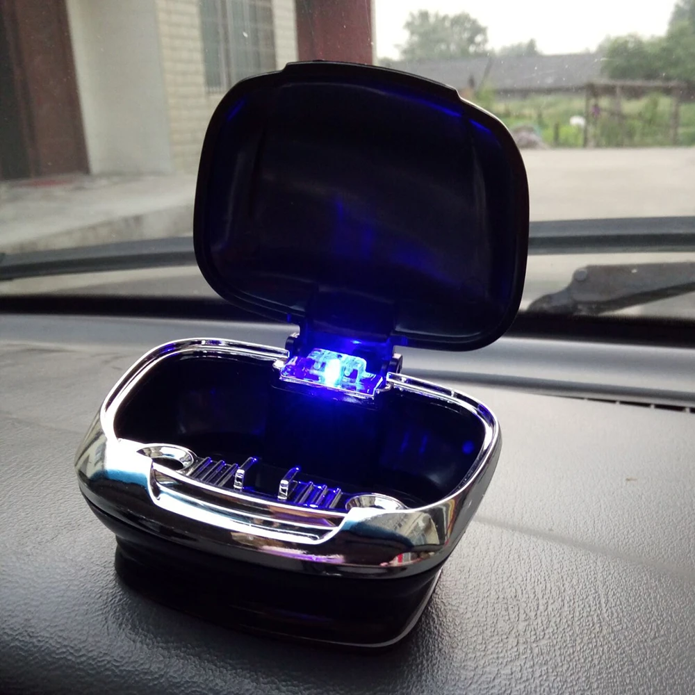 1Pcs Portable Auto Car Truck LED Cigarette Smoke car Ashtray Cigarette Lighter Blue LED Light Smokeless Ashtray Cigarette Holder