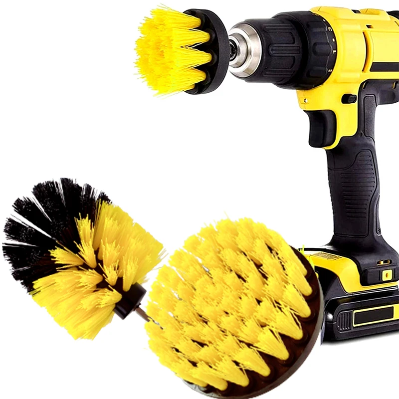 2PC Drill Brush Attachment Set Power Scrubber Wash Cleaning Brushes Car Maintenance Accessorie Clean Car Wheel Tire Glass Window