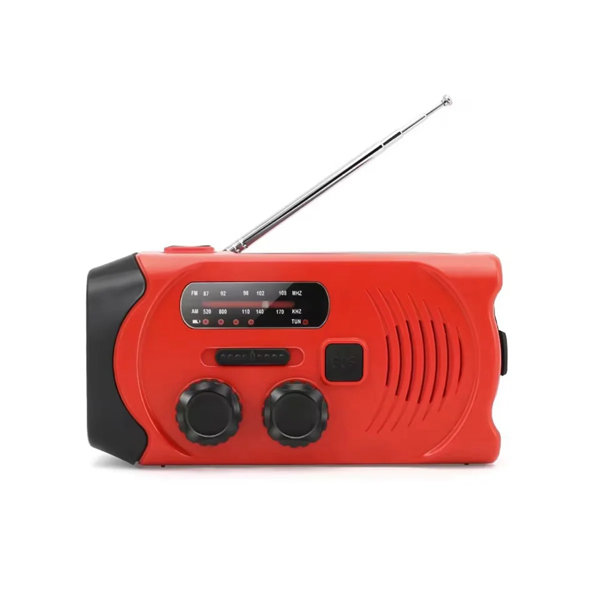 Hand Crank Solar Radio Emergency Radio with LED Light Portable Weather Radio for Emergency Disaster Prevention Outdoor-C