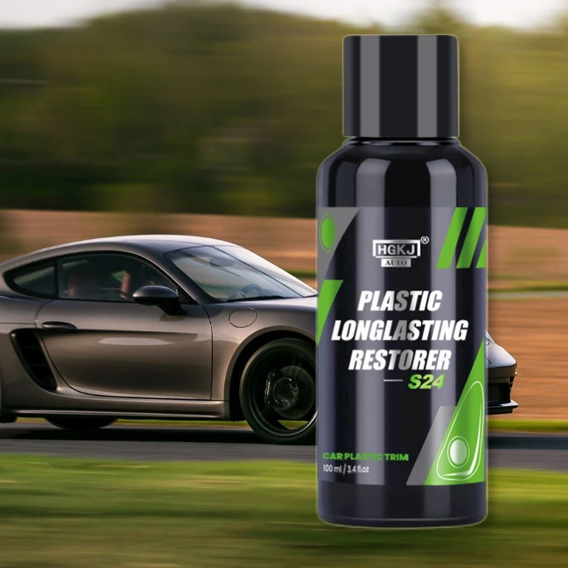 Auto Exterior Spray S24 Plastic Restore Agent 100ml Longlasting Trim Shine Renovator Liquid Ceramic Trim Coat Car Care Detailing