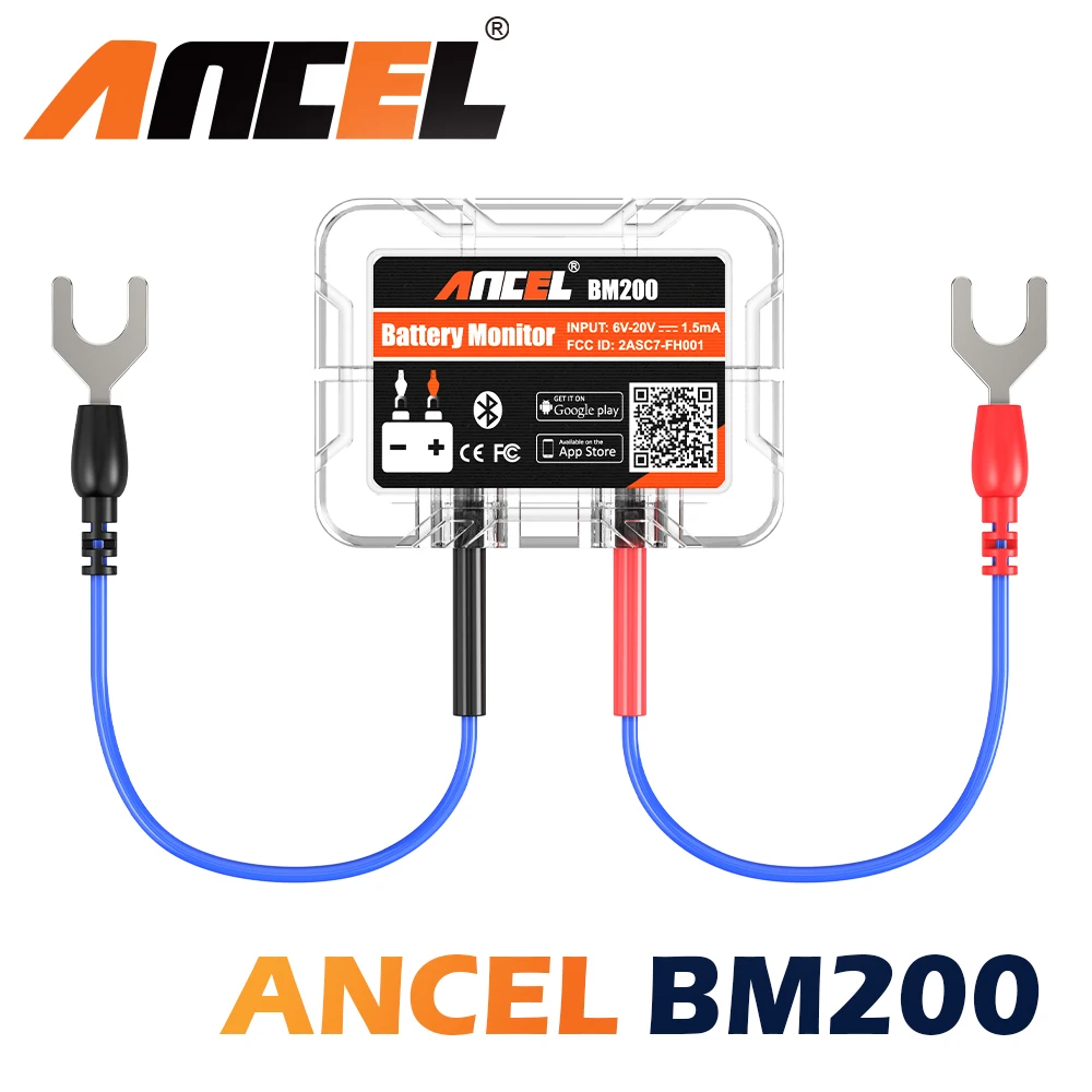 ANCEL BM200 Wireless Bluetooth 4.2 12V Battery Monitor Car Battery Health Monitoring Battery Tester For Android IOS APP