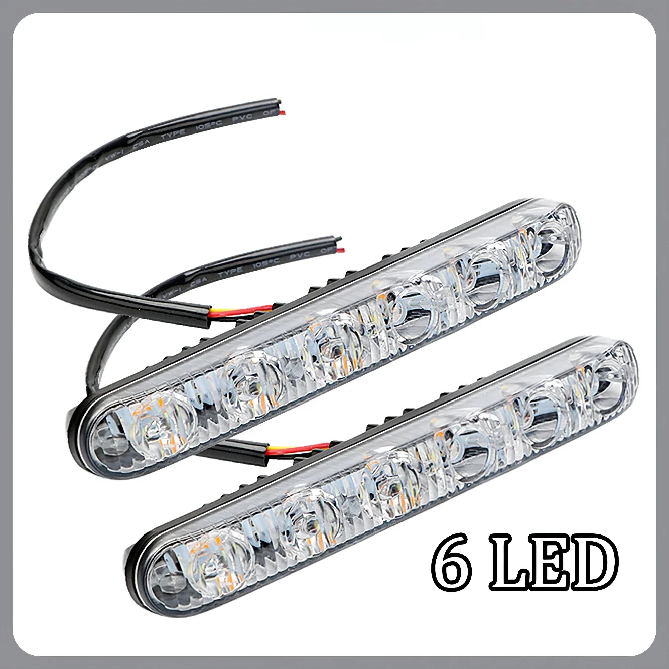 6LED Super Bright 12V Daytime Running Lights Flexible Waterproof DRL Daytime Running Driving Lights Fog Lamps Signal Light