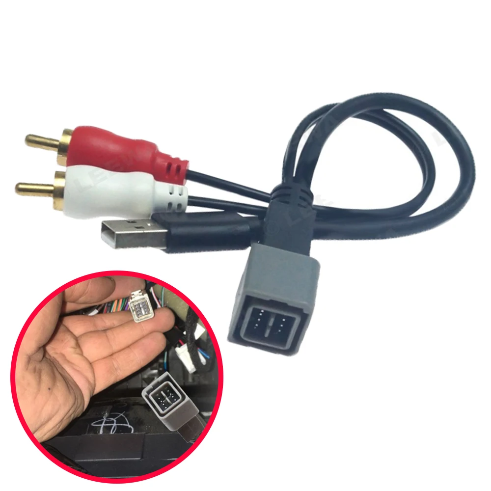 Car Radio USB Adapter USB Port Input Retention Cable for Nissan