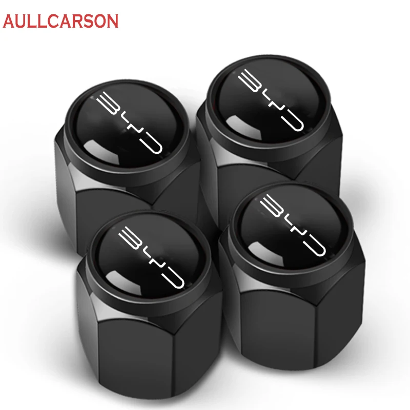 For BYD ATTO 3 Song Plus Tang Han TAN Seal Dolphin Mini King U8 Car Wheel Tire Air Valve Caps Stem Cover With Brand Accessories
