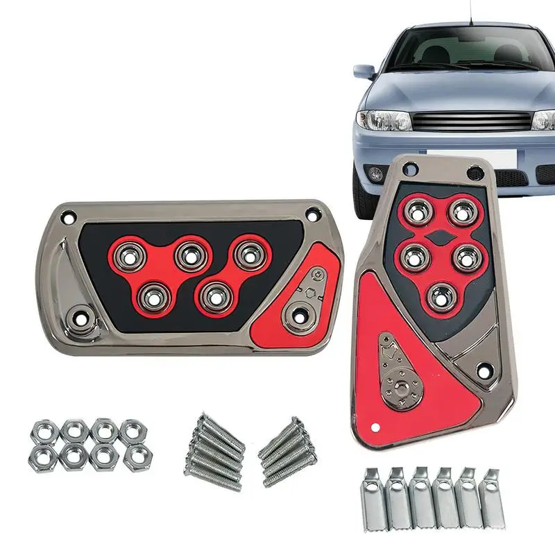 Car Pedal Covers Brake Cover Foot Pads Petrol Clutch Auto Accessories Universal Aluminum Manual Transmission Non-Slip Car Cover