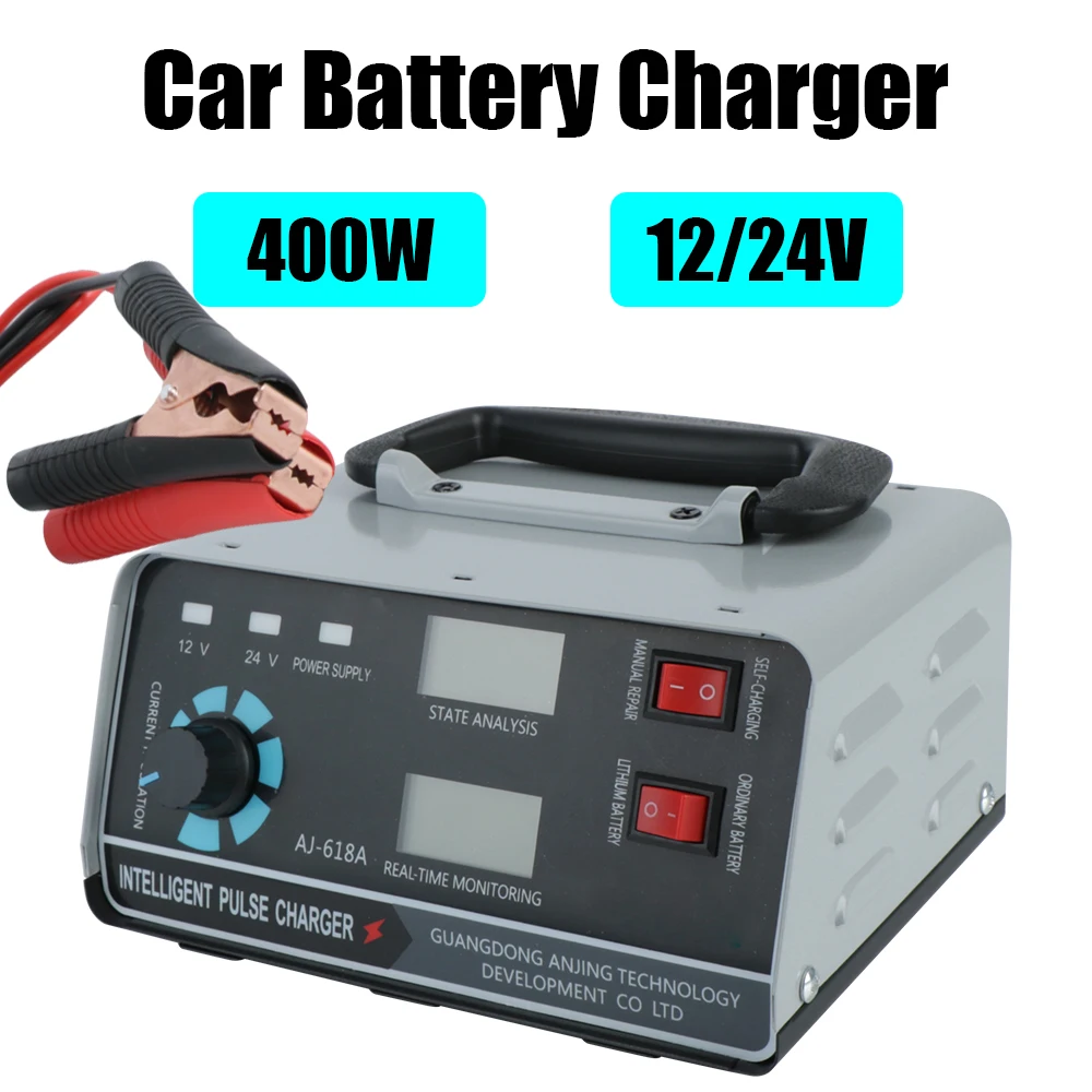 400W 24V 20A 12V 40A Battery Charger Smart Automatic Pulse Repair Car Accessories Motorcycle Truck Trailer Boat ,S2 28W 12V 2A