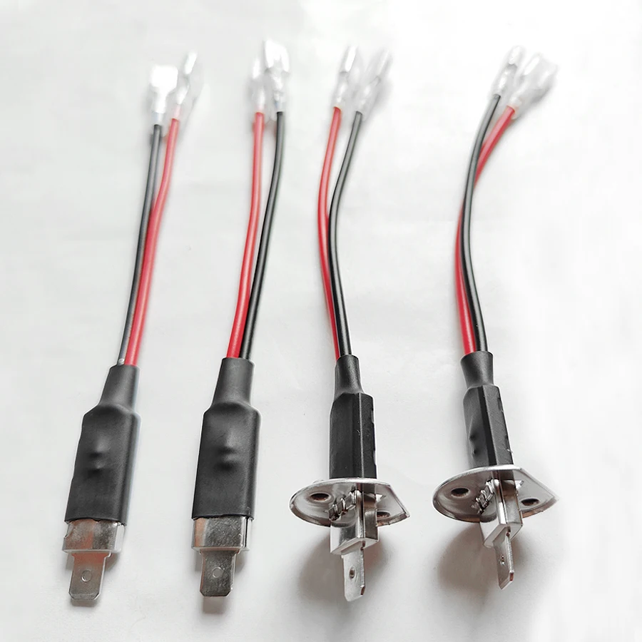 1 Pair H1 Socket Adapter Conversion Wiring Connector Cable For H1 HID LED Headlight Lamp