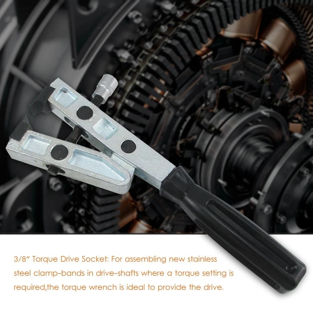1pc Heavy Duty CV Boot Band Clamp Clips Pliers Roll Cage Dustproof Bundle Clamp 3/8" Torque Drive Socket