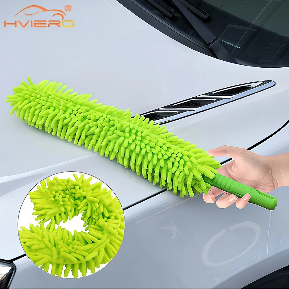 Cleaning Supplies Roof Brush Stainless Steel Chenille Electrostatic Dust Duster Household Telescopic Grey Feather Car Wash Tools