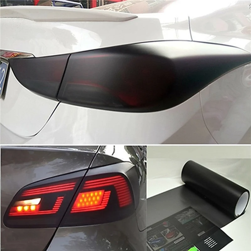 Car Light Film Black Matte Film Headlights PVC Smoke Film Brake Light Sticker Foglight Tail Light Color Changing Protective Film