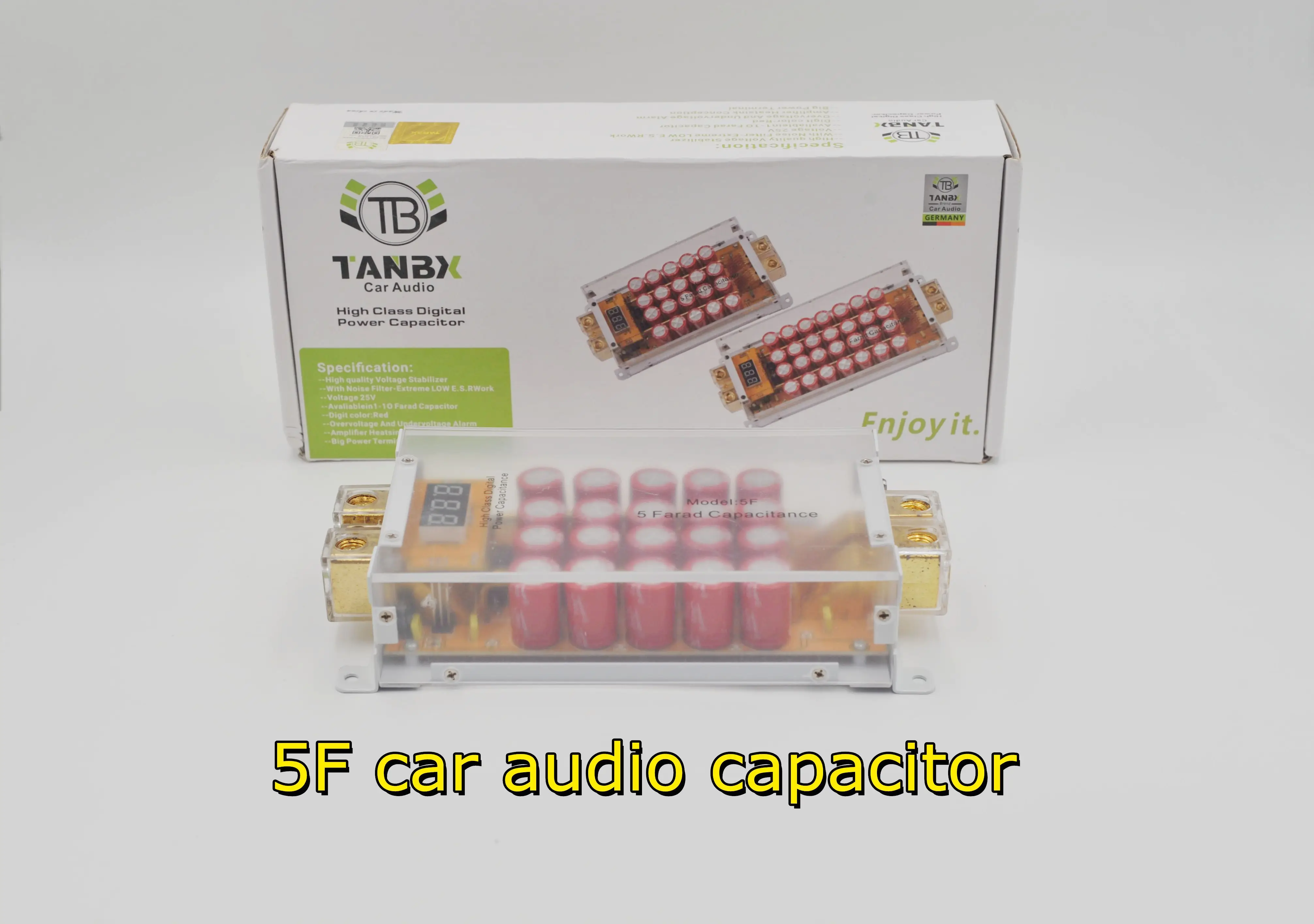 TANBX Car audio power amplifier subwoofer 5F capacitor filter eliminates current noise and stabilizes voltage