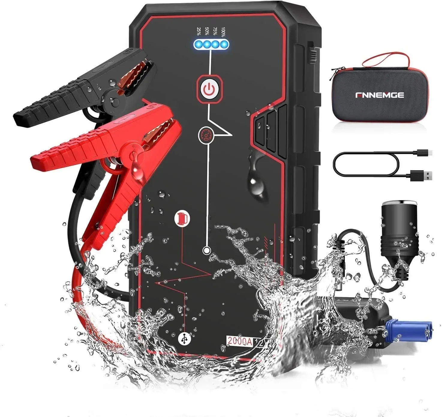 Portable Vehicle 12V 18000Mah Multi Function Emergency Tool Jump Starter Power Bank Mini Car