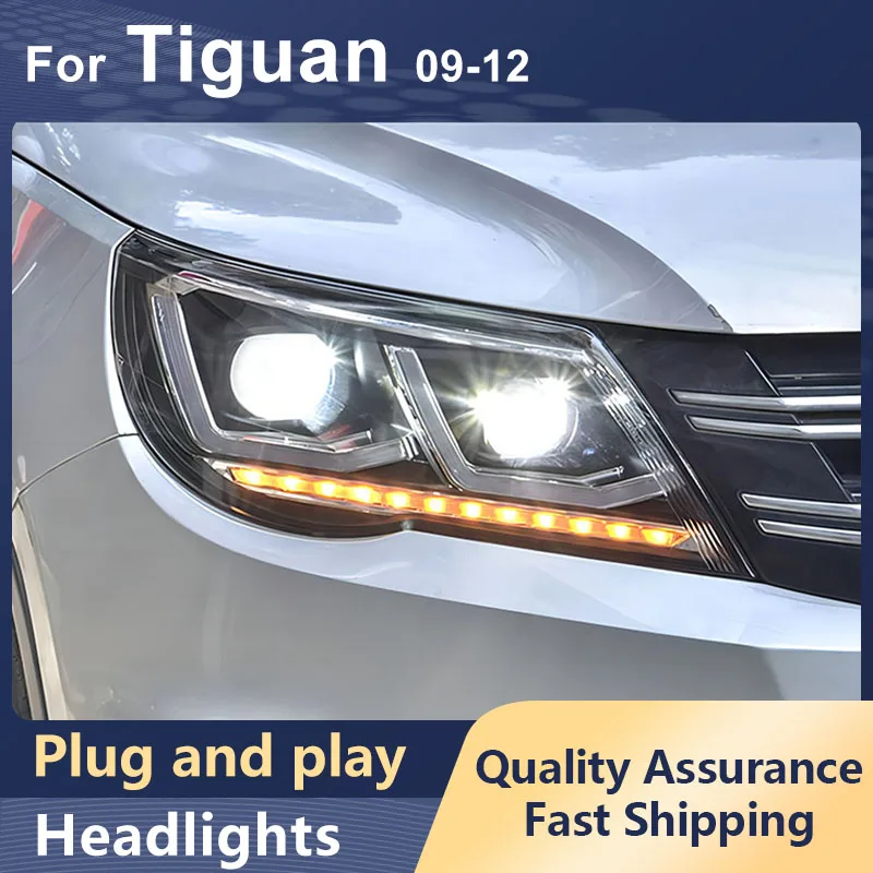 Car Styling Headlights For VW Tiguan 2009-2012 LED Daytime Running Lights Turn Signal Light Projector Lens Auto Accessories