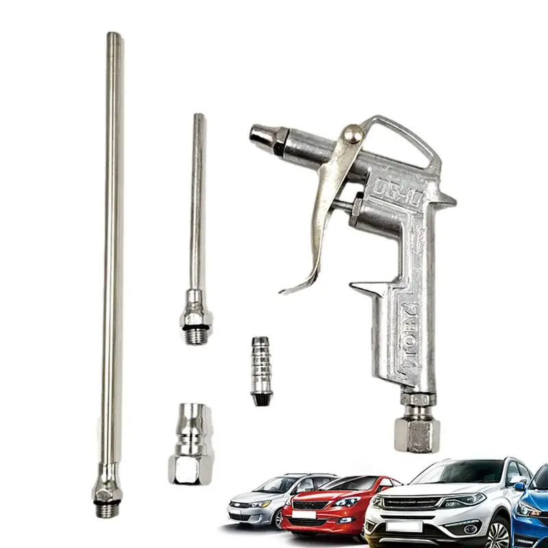 Air Blower Compressor Pneumatic Air Blower Alloy Air Tool with 2 Air Nozzles Dust Cleaning Powerful Accessories for Car Cleaning