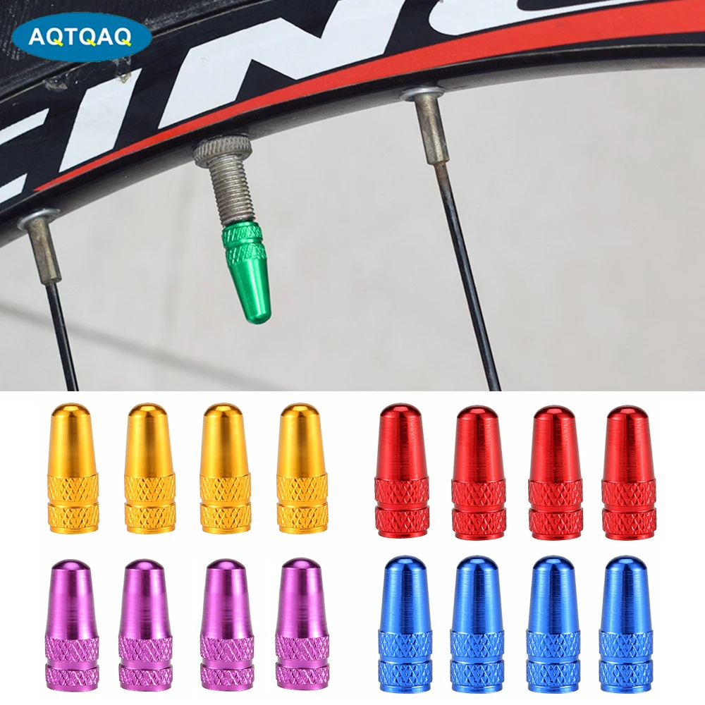 4Pcs/Set Rainbow Color Bicycle Tire Valve Cap Aluminum Caps for Valves French Valve Cap Presta Bike Tyre Hat MTB Accessories New