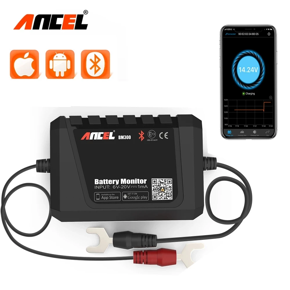 ANCEL BM300 12V Car Battery Tester Auto Car Battery Analyzer Circuit Electrical System OBD2 Scanner Battery Tester