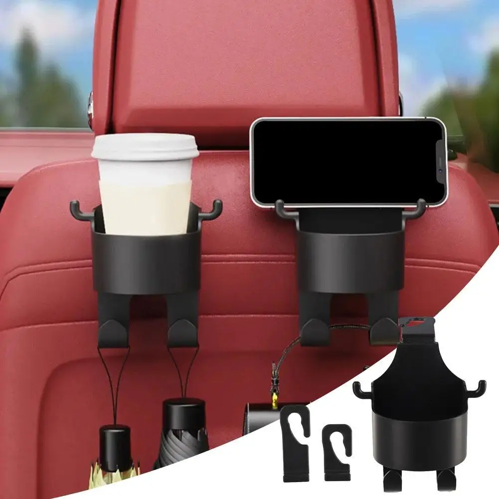 New Car Seat Headrest Hook Hanger Storage Organizer Universal With Cup Holder For Handbag Fit Universal Vehicle Car Accessories