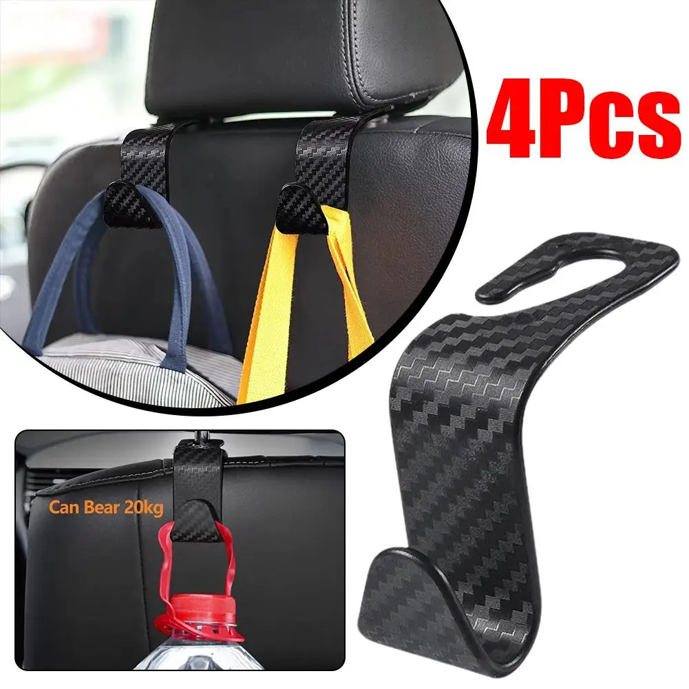 Car Hidden Hook Multi-purpose Carbon Fiber Texture Multi-function Back On-board Hooks Car X3m1