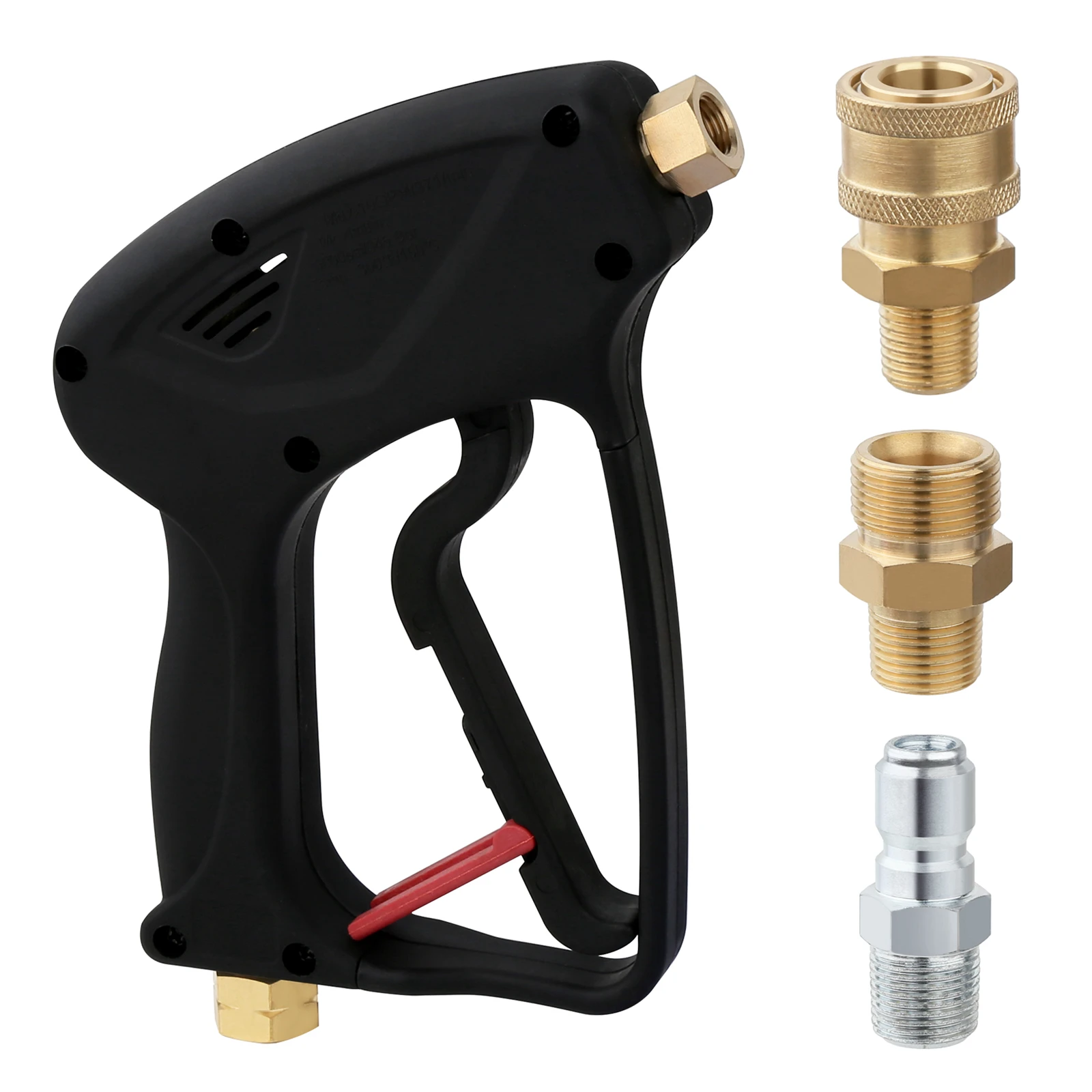 ThunderWash 5000Psi Pressure Washer Short Gun, 3/8" Swivel USA-NPT Thread With Quick Socket, Sturdy Design For Gas Power Washer