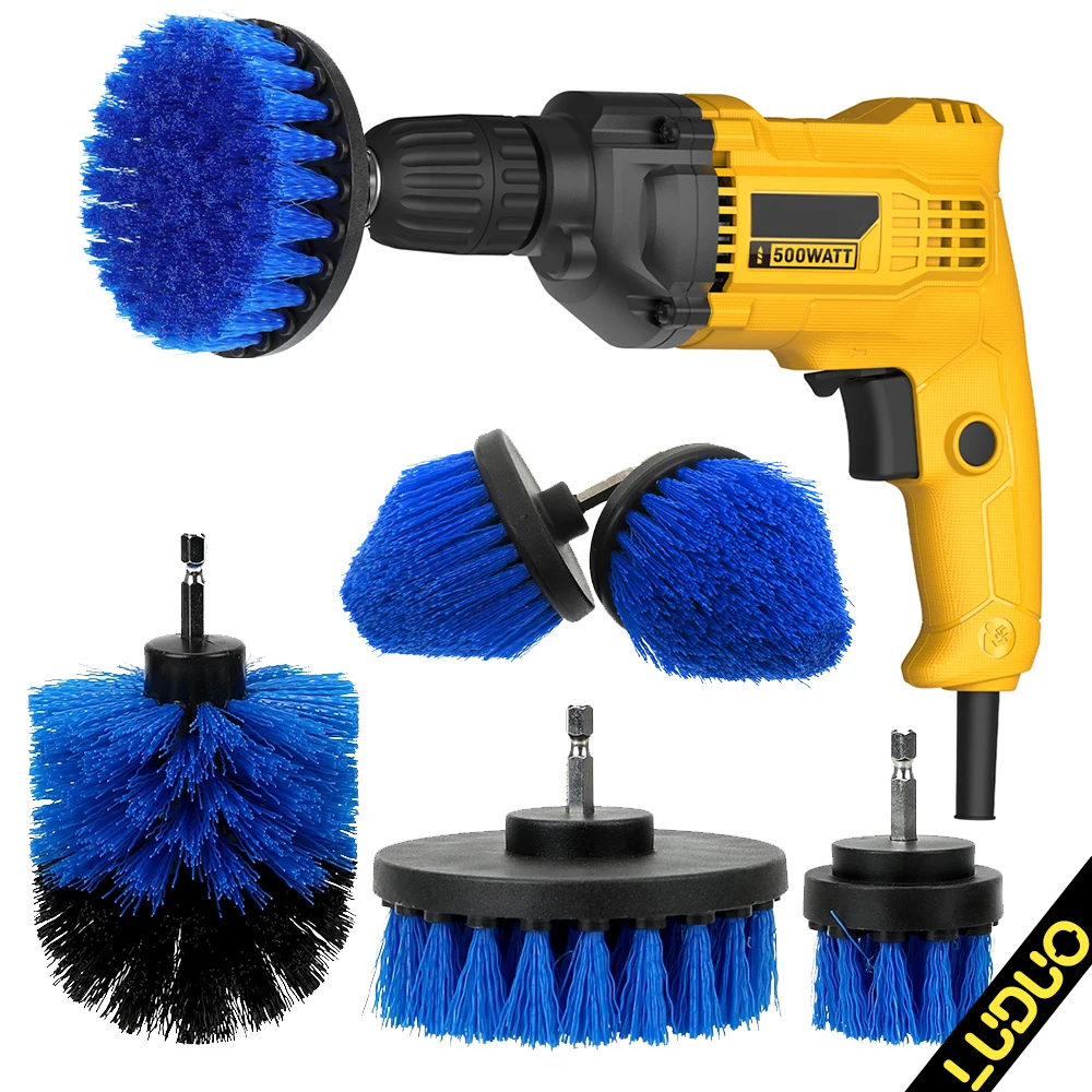 Drill Brush Attachments Set Polish Sponge Power Scrubber Brush All Purpose Clean For Grout Tiles Sinks Bathtub Bathroom Kitchen