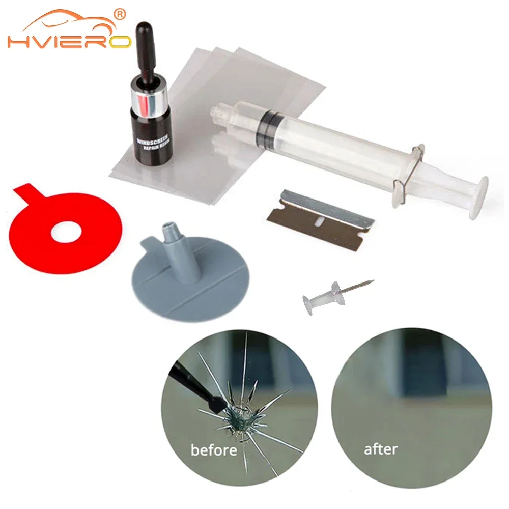 Car Windshield Repair Resin Kit Tools Windscreen Break Scratch Restoration Protective Stickers Glass Cleaner Care No Trace Wash