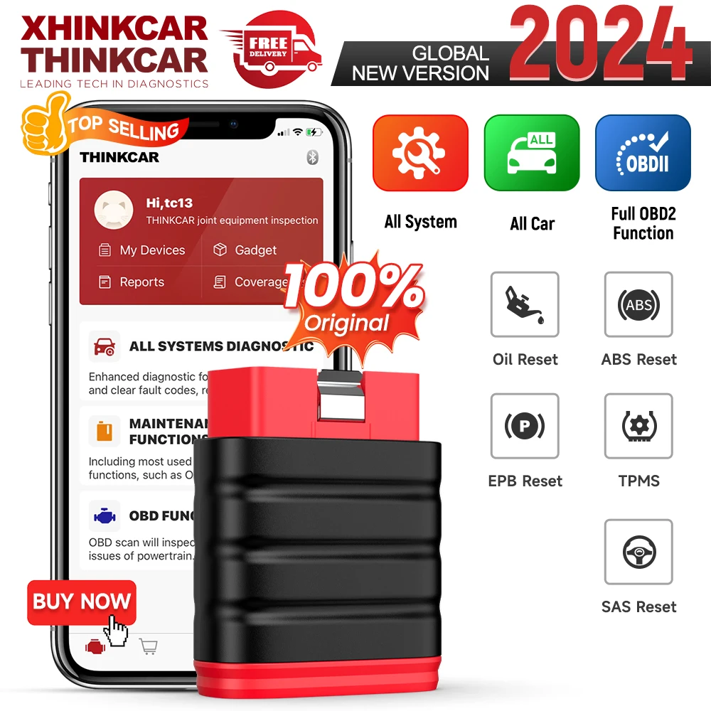 Thinkcar Thinksafe OBD2 Bluetooth Scanner Code Reader Car All System Scan 5 Reset OBD 2 Auto Diagnostic Tools PK Thinkdiag