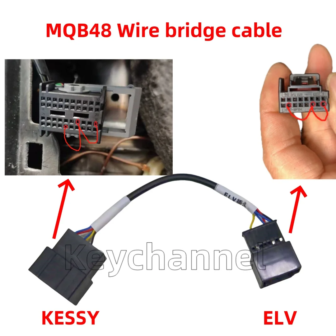MQB48 Wire Bridge Cable Cluster Power Cable Keyless Remote Programming Cable BCM2 Cluster For VW SKODA SEAT Audi All Key Lost
