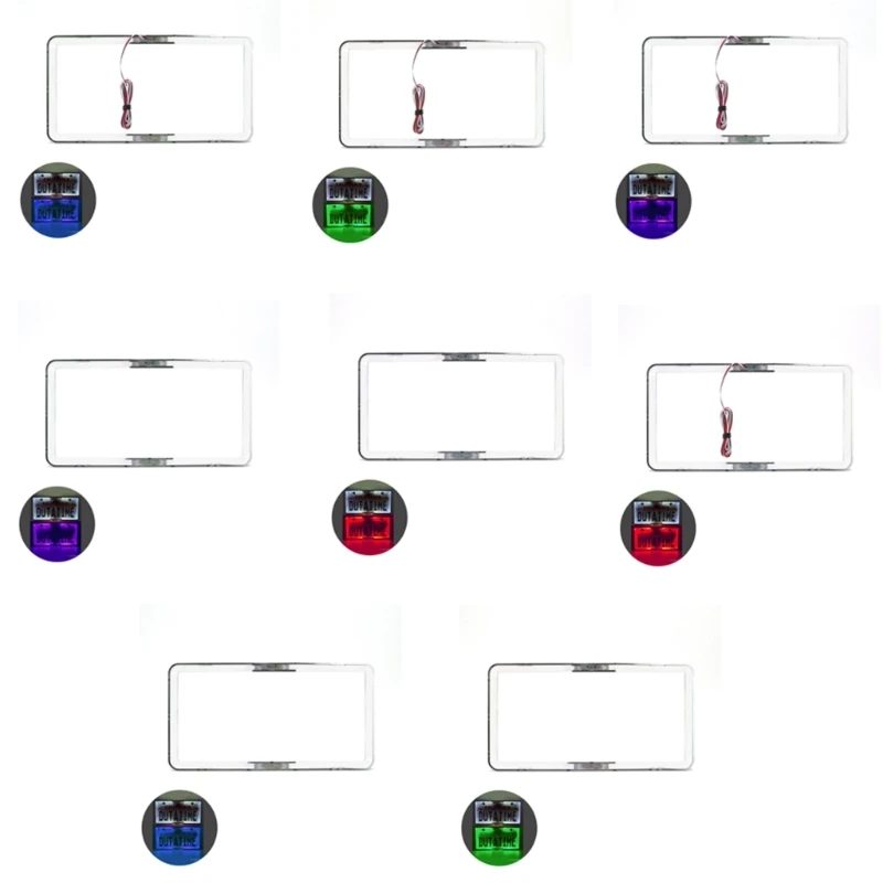 Stylish US License Plate Stand With Multiple Color LED Accent Lighting LED Illuminated Car License Plate Frame for Car