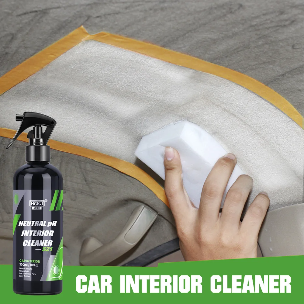 Car Neutral ph Interior Cleaner Dust Remover Seat Liquid Leather Cleaner Roof Water-free Foam Spray Car Care HGKJ S21