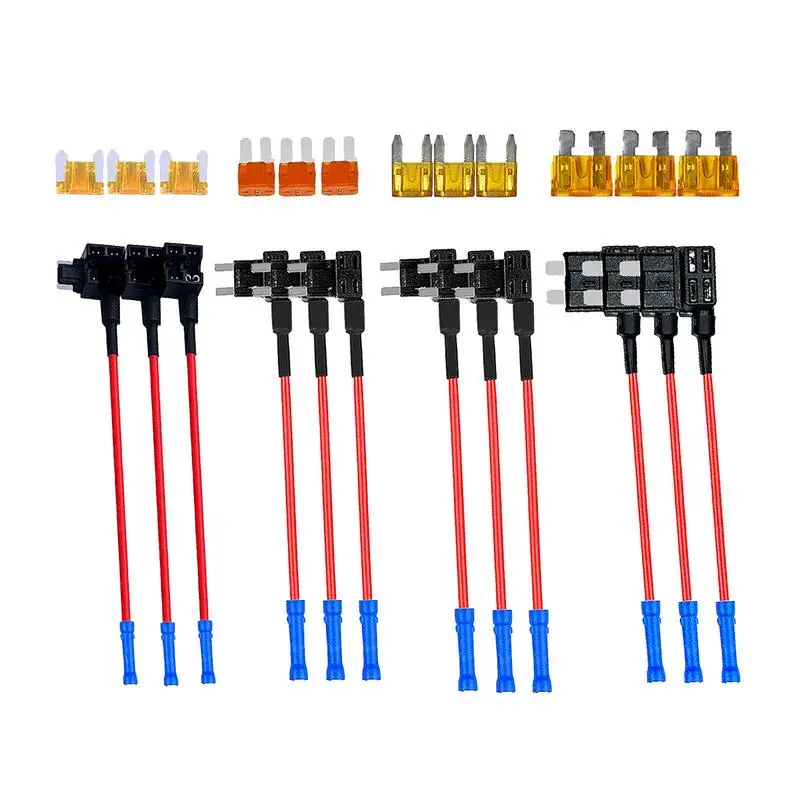 RVs 24 Pcs fuse Holder Wire Fuse Kit Adapter Fuse Kit Connector with Dual-Slot Add-A-Circuit Fuses Car assecories Trucks SUVs