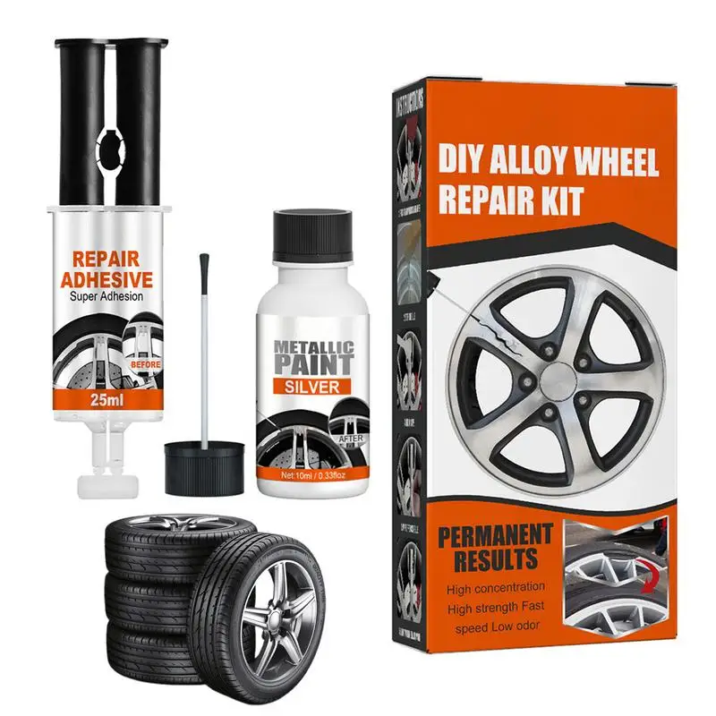 Wheel Restoration Tool Kit Alloy Wheel Repair Kit For Tire Scratch Anti-Rust Wheel Repair Adhesive Set Vehicle Accessories