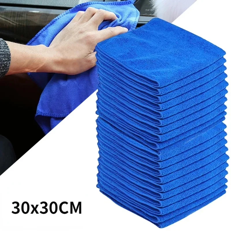 1/3/5/20pcs Car Cleaning Towel Microfiber Cleaning Cloths 30x30cm Auto Washing Glass Tools Soft Small Towel Car Wash Supplies