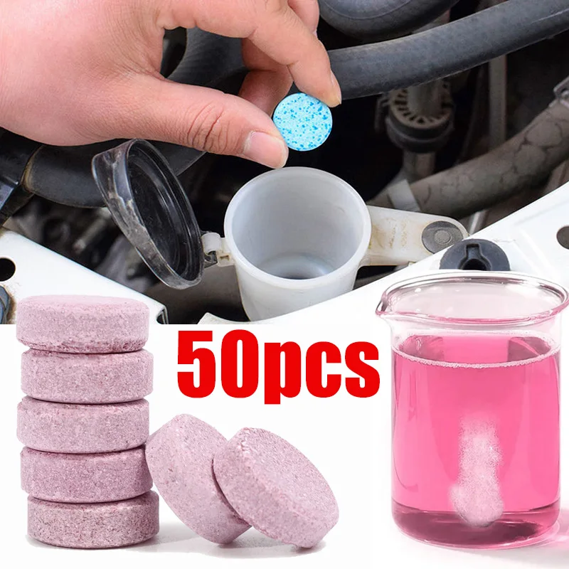 50PCS Car Windshield Cleaner Oil Film Remover Strong Cleaning Effervescent Tablets Automobile Glass Washer Universal