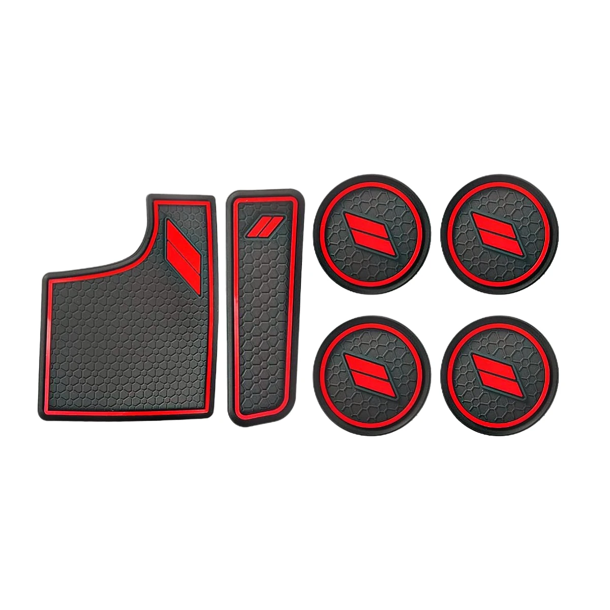 Anti dust Mats For Dodge Charger  2015-2022 Accessories Custom Fit Cup Holder Liners Mats(6pcs/Set, red)