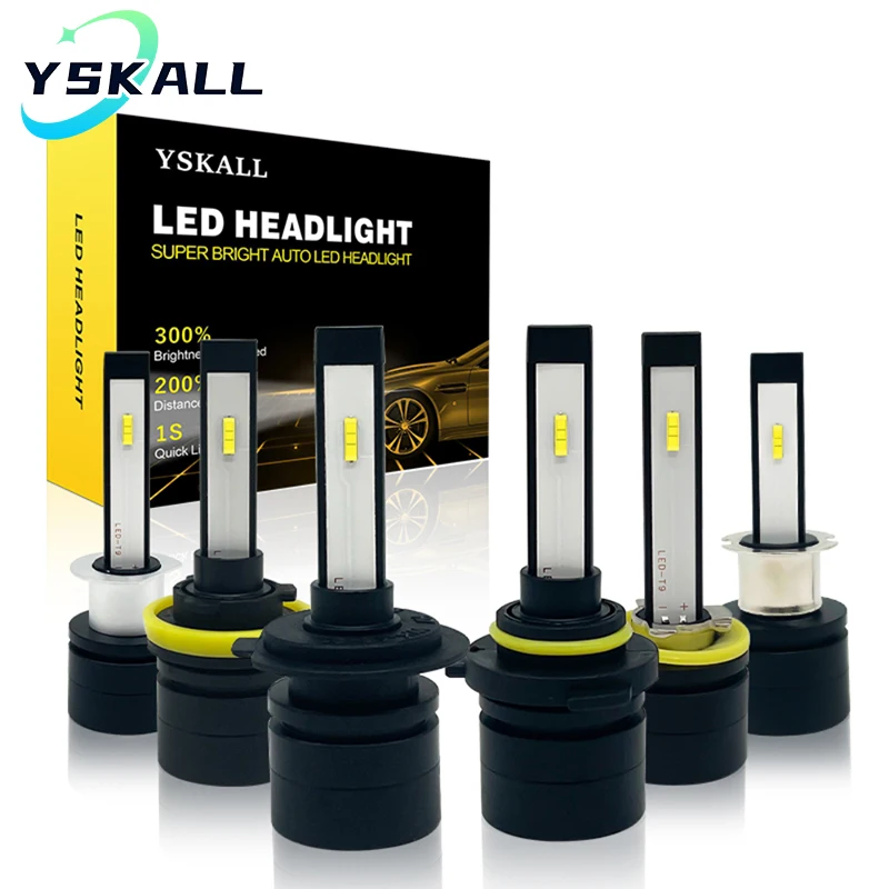 2pcs Auto Car Headdlight H4 H7 H1 LED H8 H9 H11 H3 HB3 HB4 H27 880 881 Fog Light Super Mini Projetor12V Bulb Headlamp Canbus hid