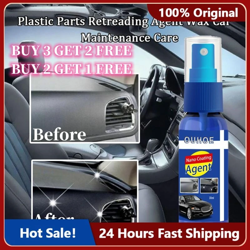30ML Car Plastic Restorer Agent Wax Car Interior Plastic Part Leather Seat Dashboard Polish Repair Coating Renovator Car Wash