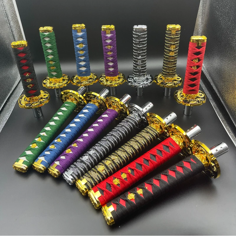 Car Accessories Universal 15cm 20cm JDM Katana Samurai Sword Shift Knob Shifter With Adapters Gear Shift Knob Fits Most Car